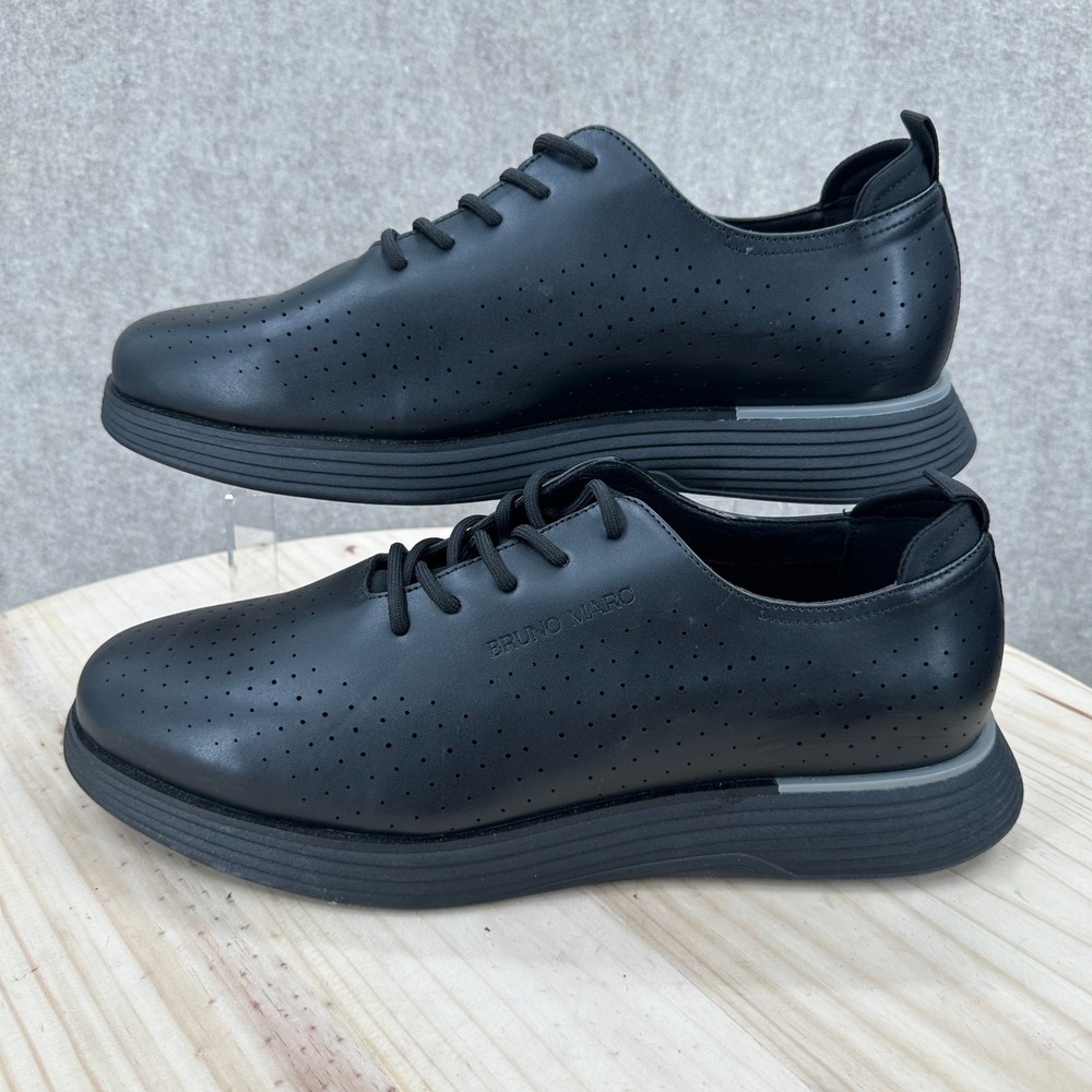Bruno Marc Oxford Sneakers Mens 13 Black Perforated Casual Dress Shoes